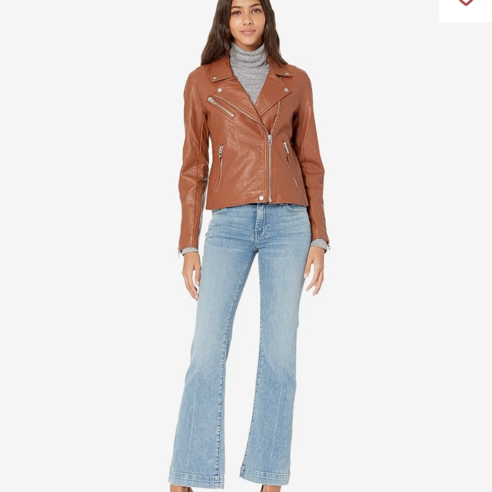 NEW VEGAN LEATHER MOTO JACKET NEW - Picture 1 of 12